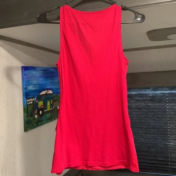 Express XS sleeveless Ruffle Red Top - Picture 6 of 7